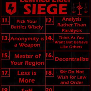 The 20 Tenets of Learned Elder Siege